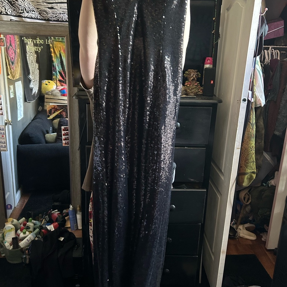 Elegant Black Sequin Dress